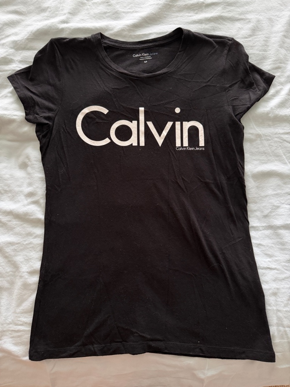 Calvin Klein Jeans Black Tee with White Calvin Logo